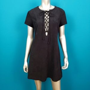 🔳🔲 WAYF Mod Faux Suede Mini Dress